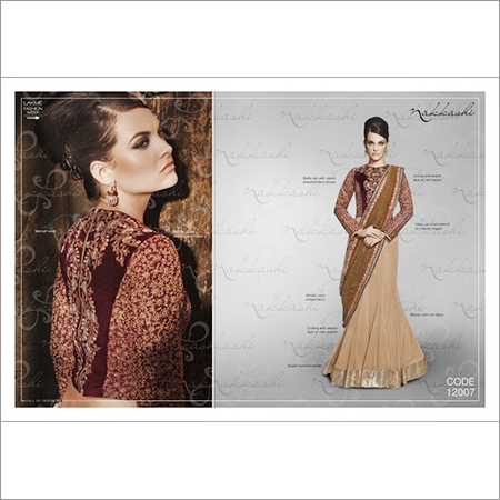 Metalic Knitted Net and Dupion Embroidered Saree