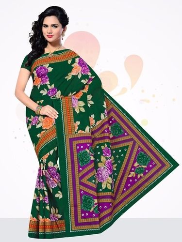 Printed Manyta Green Cotton Saree