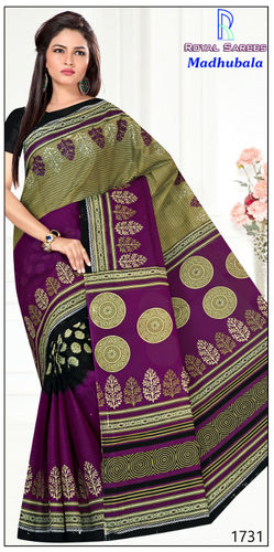 Purple Stylish Printed Saree