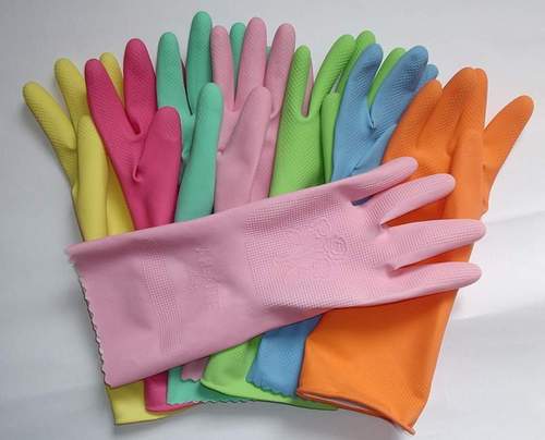 Hand Gloves Household - 100% Natural Latex, Small to Extra Large, Orange & More Colors | Unisex, Ideal for Cleaning, Gardening & Food Handling