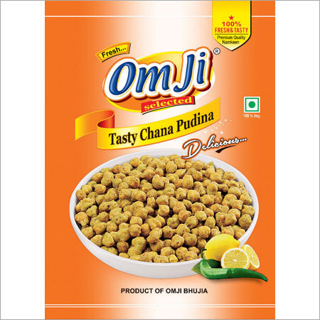 Bikaner Tasty Chana Pudina - Chickpea Masala Snack, Sealed Pouch | Crispy, Spicy Minty Flavor, Fresh, Airtight Pack
