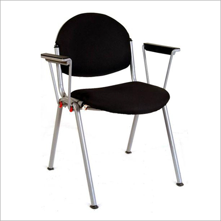 Visitor Chair - Metal Frame, Black | Comfortable Seating, Ergonomic Support, Lightweight, Easy Assembly