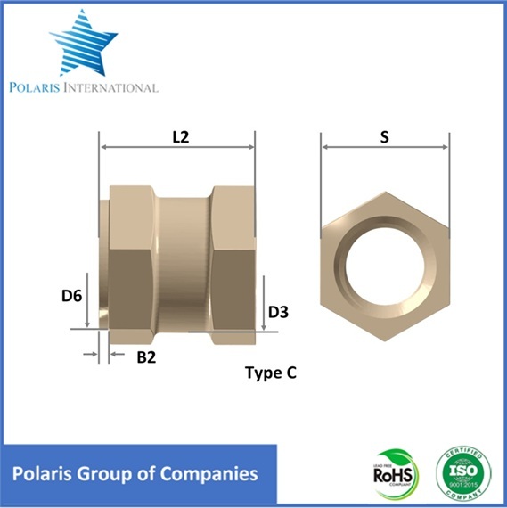 Brass Cross Knurling Inserts - Female Connection, Round Shape , Perfect for Fitting Optical and Electronic Products
