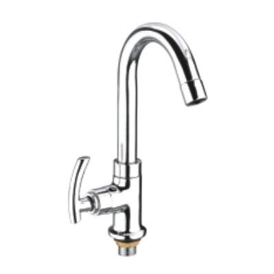 Stainless Steel Brass Pillar Tap With Swan Neck