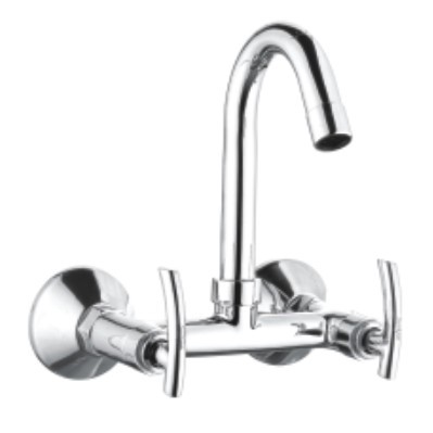 Brass Wall Mixer Sink With Swivel Spout