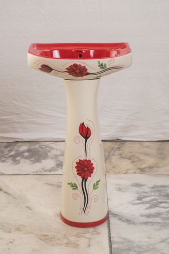 Ivory Pedestal Wash Basin