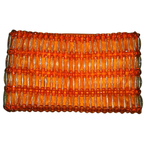 Beaded purse - orange and white