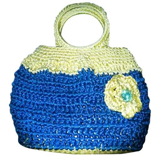 Beaded purse - Blue and White