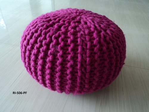 Woolen Hand Knitted Pouf