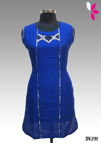 Cotton Jacquard Embroidered Kurti
