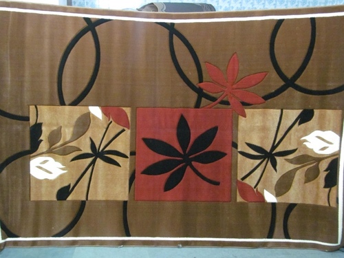 Carving Carpet - Polyester, Variable Dimensions, Brown | Soft Texture, Durable, Floral Design, Easy Cleaning, Comfortable, Decorative