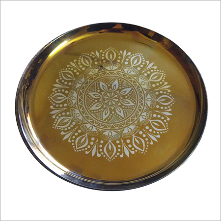Usualy Golden Or Copper Stainless Steel Pooja Thali