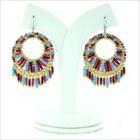 Beaded Ethnic Costume Earring
