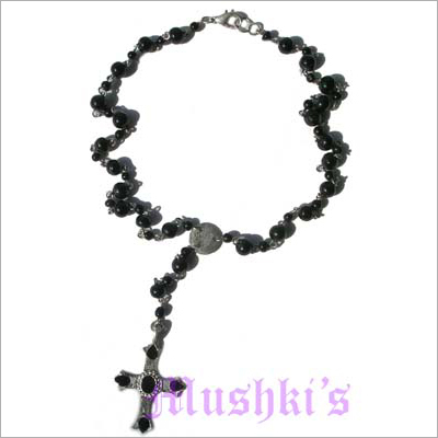 Handmade Rosary Beaded Ethnic Cross Necklace