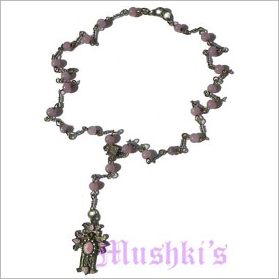 Handmade Beaded Rosary Ethnic Long Necklace
