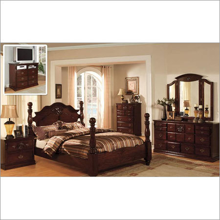 Dark Pine Bedroom Furniture Set