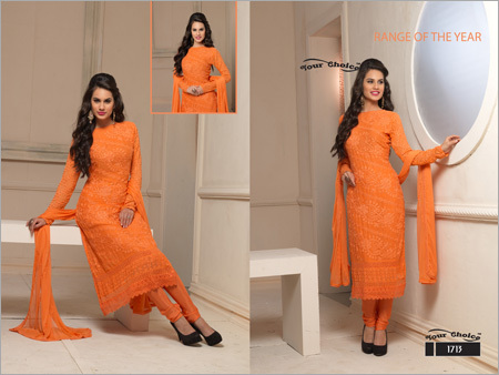 Elegant Ladies Suits - Polyester, Multiple Sizes, Orange | Lightweight Fabric, Alluring Pattern, Dye Retention, Slim Fit, Custom Length