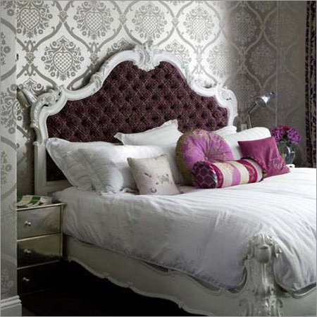 French Valentino Bed - Solid Wood Queen, Cal King, Eastern King Sizes, Velvet Upholstery, Customizable