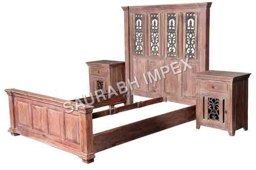 Antique Furniture- Bed with Bedsides