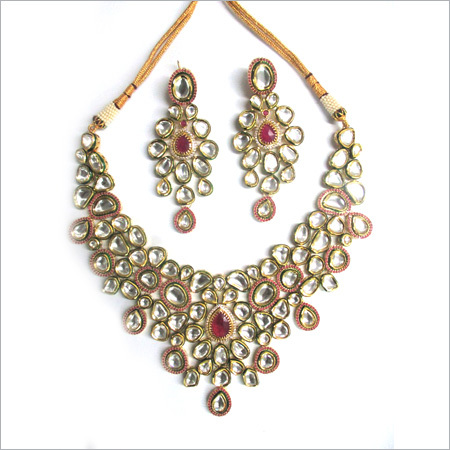 Colored Kundan Necklace Set