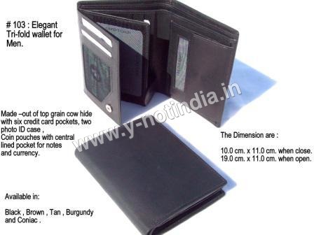 Mens Trifold Leather Wallets