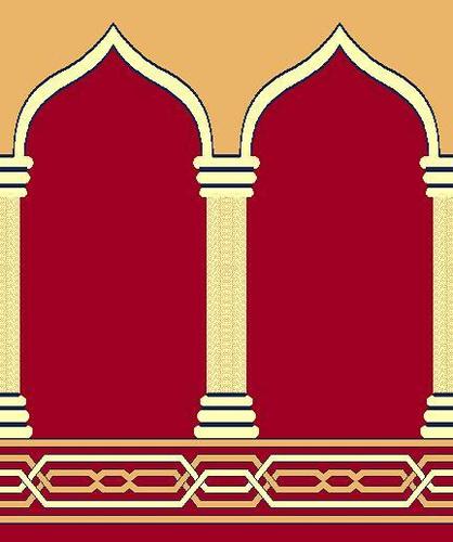 Masjid Carpet - Polyester, Variable Dimensions, Red Color, 1000 gsm Density, 5mm Pile Height | Comfort, Durable, Easy Clean, Elegant Design, Soft Texture, Ideal for Mosque Prayer