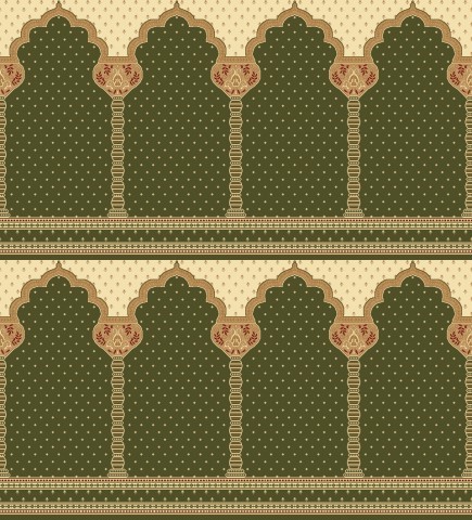 Masjid Carpet - Nylon, Variable Dimensions, Green, 5-10mm Pile Height | Durable, Elegant, Soft, Comfortable, Prayerful