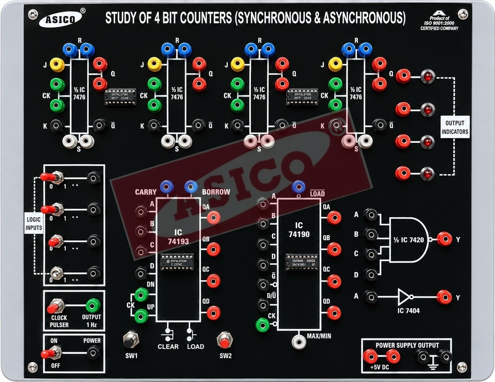 Study of 4 Bit Counters(Synchronous Asynchronous)