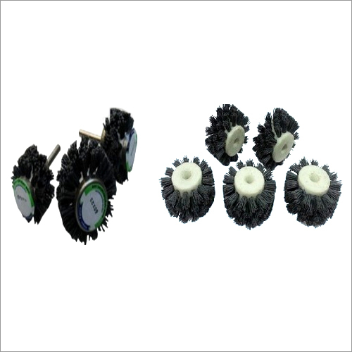 Spindle mounted deburring brush