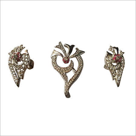 Silver Designer Pendant Set