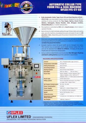 Form Fill & Seal Machines Ffs Collar Type Servo Driven