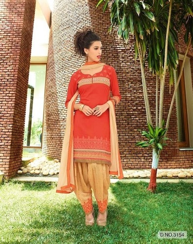 CARROT RED SALWAR KAMEEZ.