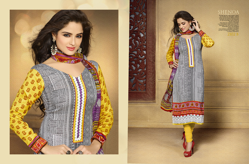 COTTON SATIN SALWAR KAMEEZ.