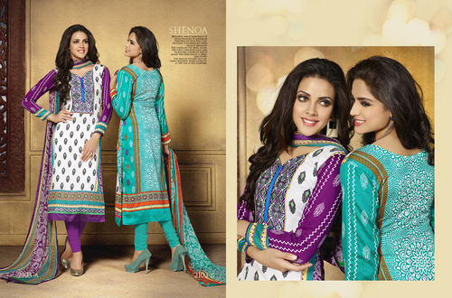 COTTON SATIN SALWAR KAMEEZ.
