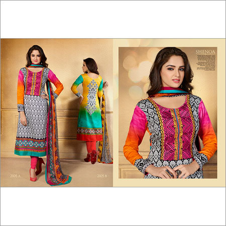 COTTON SATIN SALWAR KAMEEZ.