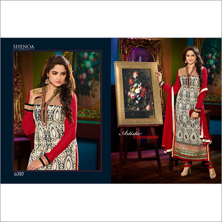 RED GEORGETTE SALWAR KAMEEZ.