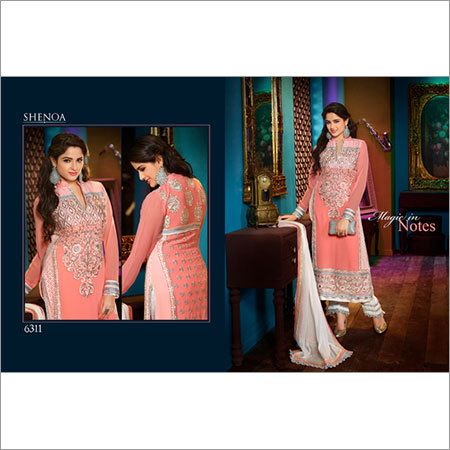 PEACH GEORGETTE SALWAR KAMEEZ