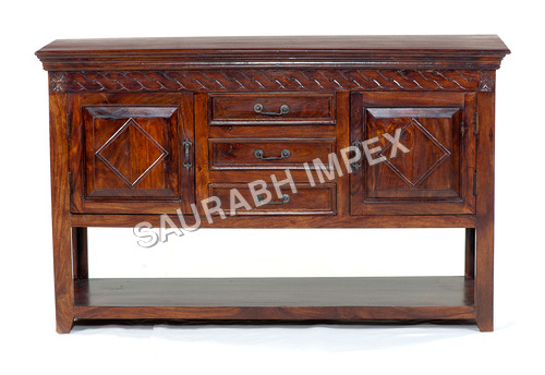 Thali Range Furniture-Chest of 3 Drawer - Solid Wood, 36x18x30 inches | Hand-Carved Detail, Elegant Design, Ample Storage