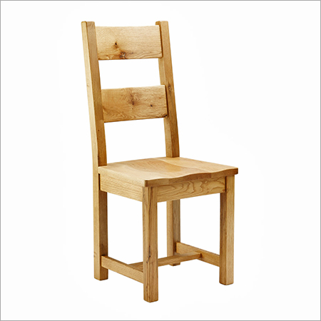 Block Oak Dining Chair with Wooden Seat
