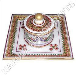 Marble Bowl with Square Plate