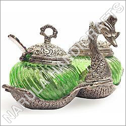 White Metal Swan Bowl Holder