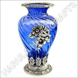 White Metal Flower Vase