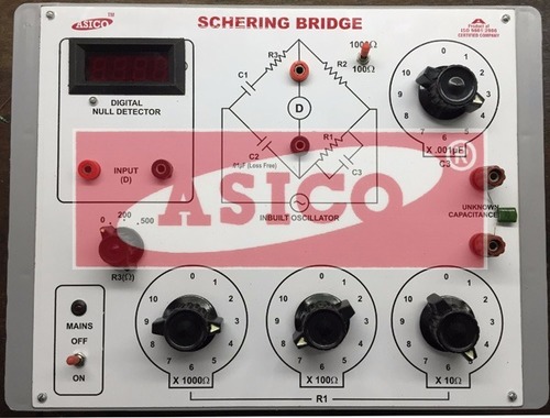 Schering Bridge with Null Detector and Oscillator