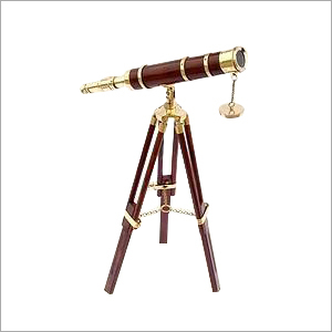 Brass Telescope with wooden Tripod