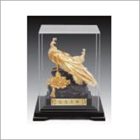 Gold Foil Peacock Window