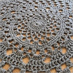 Heather Grey Giant Crochet Doily Rug Lacey