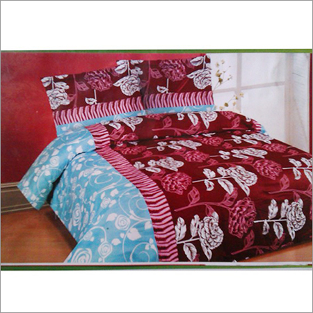 Bed Sheet - 100% Cotton Double Size Burgundy, Printed Design, Soft Touch, Smooth Finish, 2 Pillow Covers