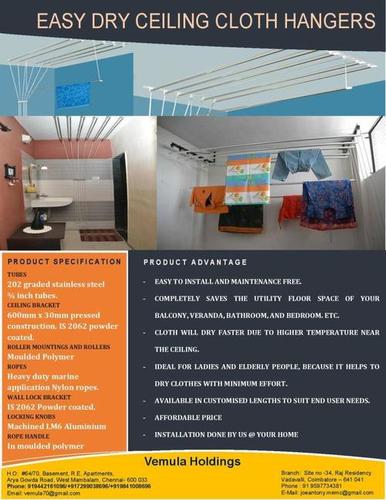 Ceiling mounted lift and pull type clot hangers