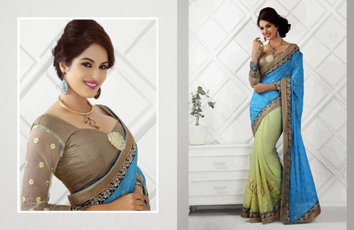 Stylish Embroidered Saree
