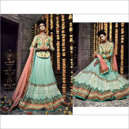 Midium spring green Pure Georjette Partywear & Wedding Lehenga Choli